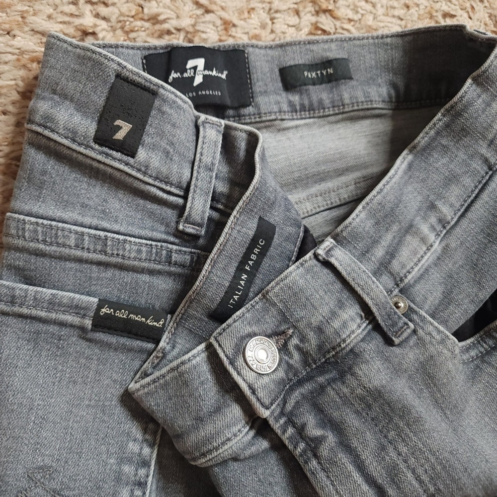 7 For All Mankind Paxtyn Jeans Women 32 Grey Italian Fabric Skinny Stretch Denim